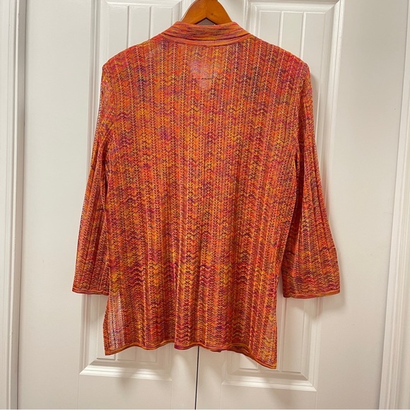 Vintage 70s Knit Button-Up Top Orange - Picture 6 of 10